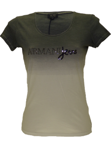 Armani SS15 ladies two-tone T-Shirt in Black/White(38)