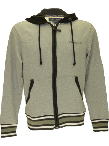 Armani SS15full zip hoodie in light grey mu00e9lange (3XL)