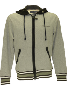 Armani SS15full zip hoodie in light grey mu00e9lange (3XL)