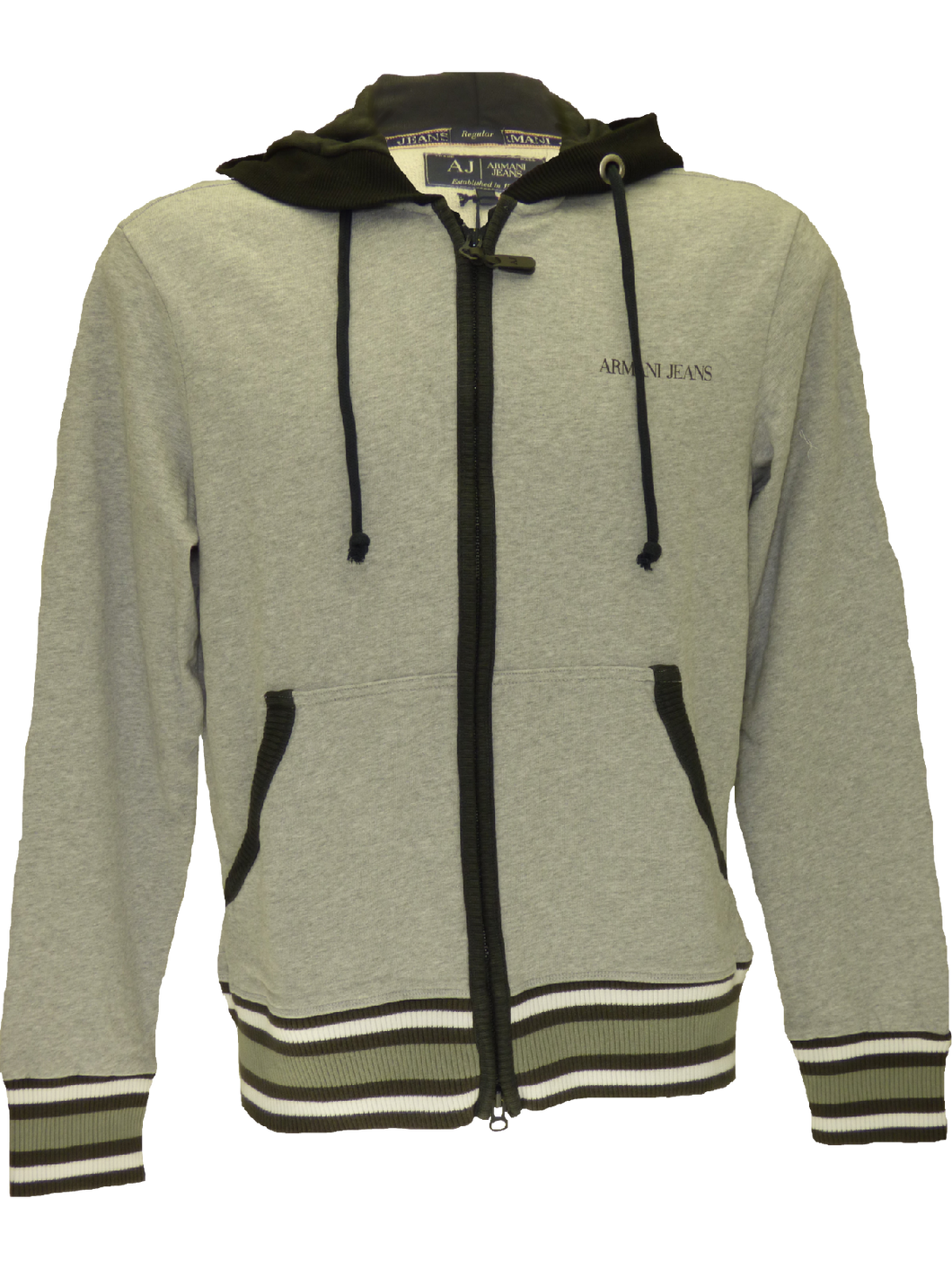 Armani SS15full zip hoodie in light grey mu00e9lange (3XL)