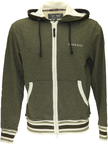 Armani SS15 full zip hoodie in dark grey mu00e9lange (S)