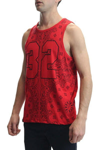 Number 32 Bandana Print Tank Top TT43