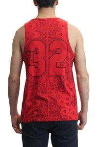 Number 32 Bandana Print Tank Top TT43