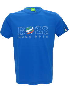 Hugo Boss Tee Flag T-Shirt in Blue - Italy